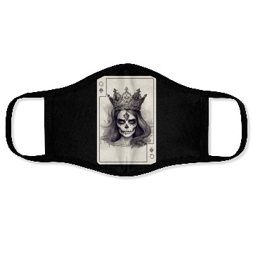 Discover Poker Cards Queen of Spades Creepy Gothic Face Masks