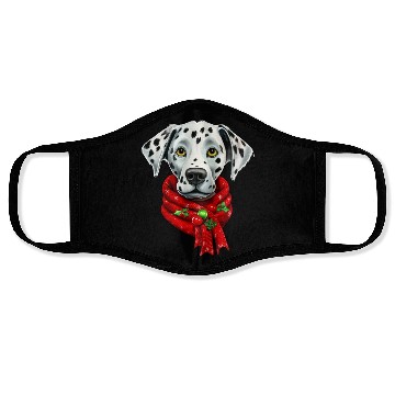 Discover dalmatian christmas pet design Face Masks
