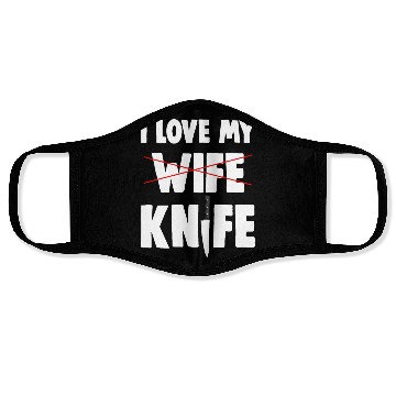 Discover I Love My Wife Knife Face Masks