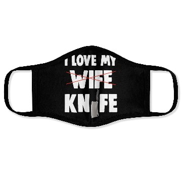 Discover I Love My Wife Knife Face Masks