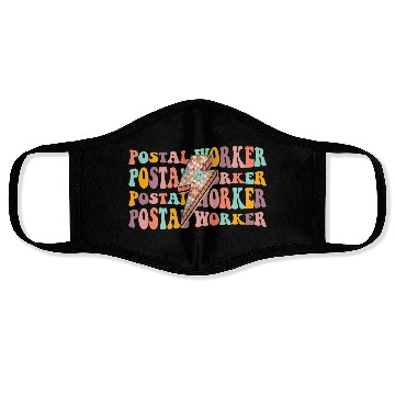 Discover Postal worker thunder Face Masks