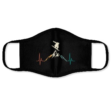 Discover Snowboarding Heartbeat Snowboarder Face Masks