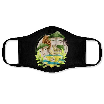 Discover Green and Brown Mushrooms Face Masks