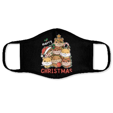 Discover Hamster Christmas Tree Merry Christmas Face Masks