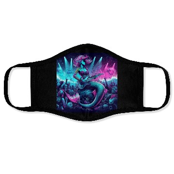 Discover rock and roll under the sea Face Masks
