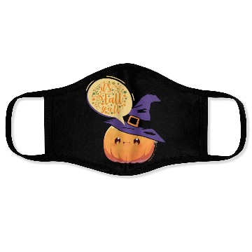 Discover Cute Little Witch Pumpkin WithFall Greeting Face Masks