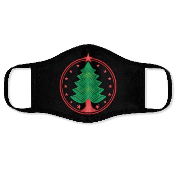 Discover Christmas tree logo Face Masks