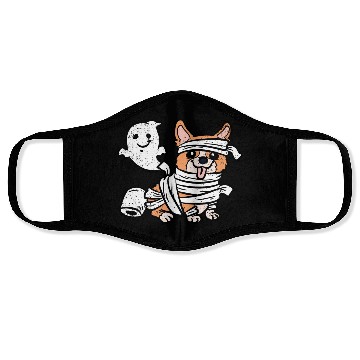 Discover CORGI MUMMY HALLOWEEN Face Masks