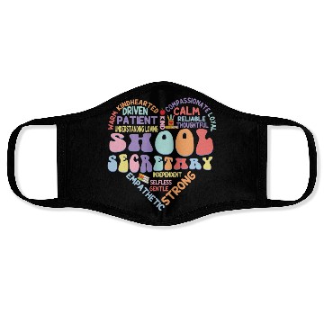 Discover School secretary heart Face Masks