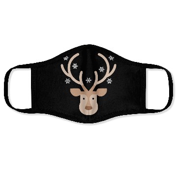 Discover Reindeer Head With Snowflakes Face Masks