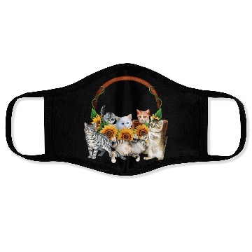 Discover Kittens Sunflowers Gift For Cat LOver Face Masks