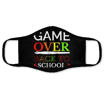 Discover Game Over Back To School Face Masks