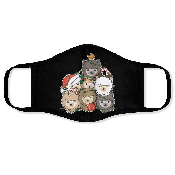 Discover Alpaca Christmas Tree Funny Animal Christmas Face Masks