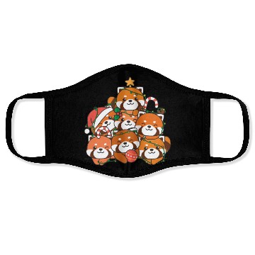 Discover Red Panda Christmas Tree Funny Animal Face Masks