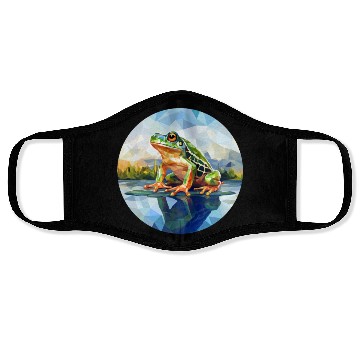 Discover Polygonal frog in the rpound Face Masks