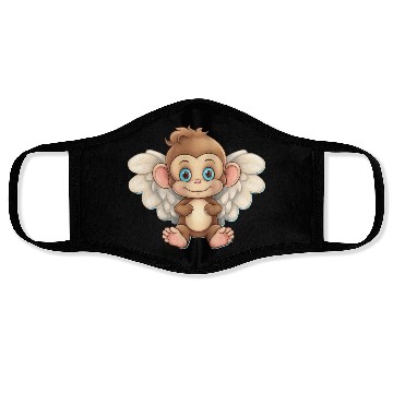 Discover monkey chimpanzee angel flights Face Masks