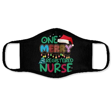 Discover One Merry Registered Nurse Christmas Face Masks