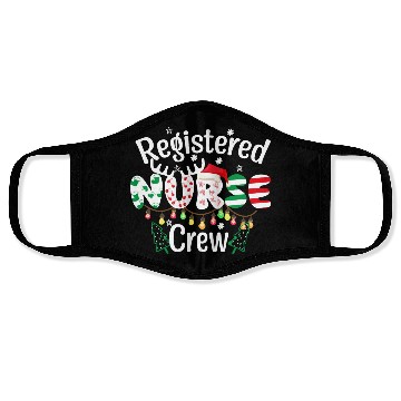 Discover Registered Nurse Crew Christmas day funny Register Face Masks