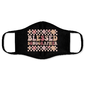 Discover Blessed sonographer flower Face Masks