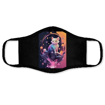 Discover Cute Crystal Fantasy Cat Design Face Masks