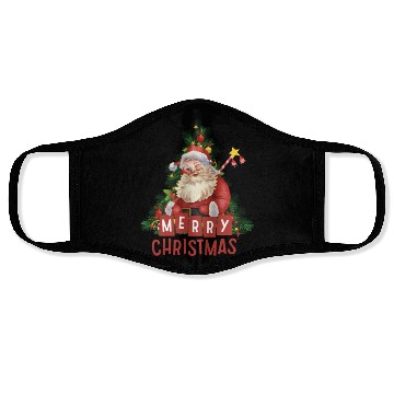 Discover A Jolly Red Santa and a Sparkling Christmas Tree Face Masks