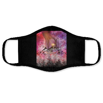 Discover Ascending to Eternity - Sacred Mountain Gateway Face Masks