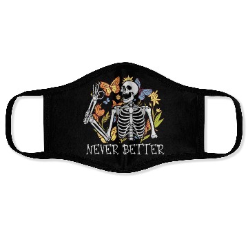 Discover Never Better Skeleton Funny Skeleton Halloween Face Masks