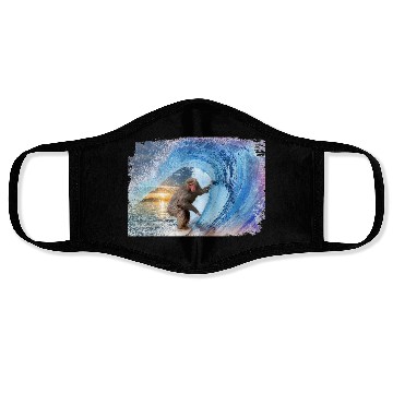 Discover surfer monkey Face Masks