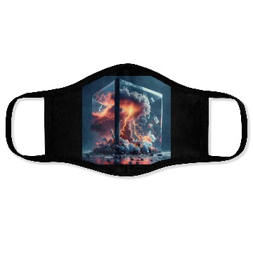 Discover Thunderstorm in a glass box Face Masks