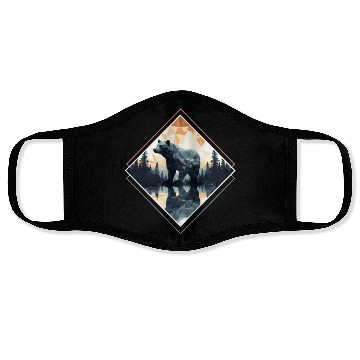 Discover Abstract bear in the mountains Face Masks