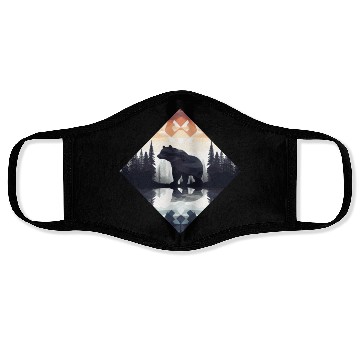 Discover Abstract bear in the mountains Face Masks