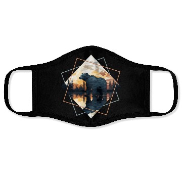 Discover Abstract bear in the mountains Face Masks