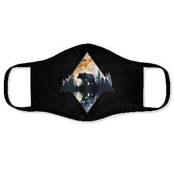 Discover Abstract bear in the mountains Face Masks