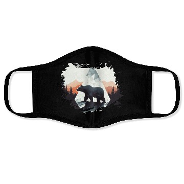 Discover Abstract bear in the mountains Face Masks