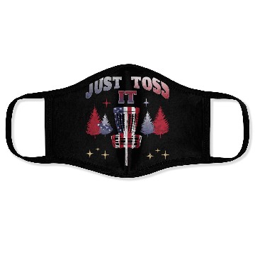 Discover Just Toss It - american flag disc golf basket Face Masks