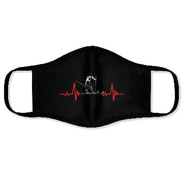 Discover Heart Beat Skiing Winter Sports Ski Lover Face Masks