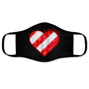 Discover Merry Christmas, Candy Cane Heart Face Masks