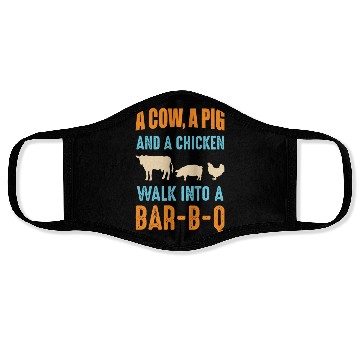 Discover Barbecue BBQ Joke GIft For Grill Master Chef Face Masks