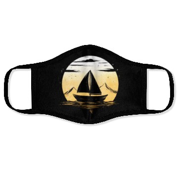 Discover Sailboat moon sailing gift for captain holiday Face Masks
