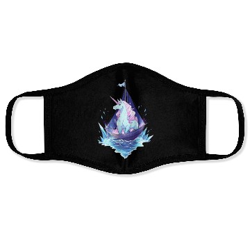 Discover Ice Sailing Unicorn Ice Sailor Ice Boating Face Masks