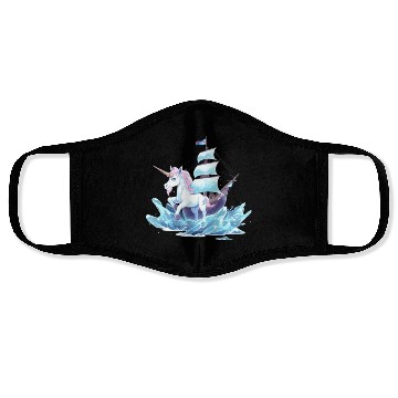 Discover Ice Sailing Unicorn Ice Sailor Ice Boating Face Masks