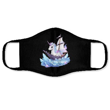 Discover Ice Sailing Unicorn Ice Sailor Ice Boating Face Masks