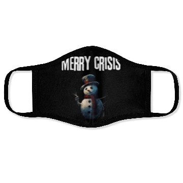 Discover merry crisis, snowman, humorous, merry christmas Face Masks