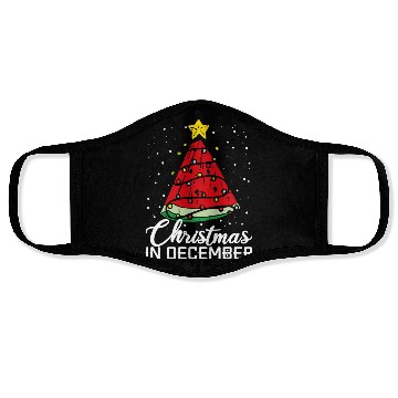 Discover Christmas In December Watermelon Xmas Tree Face Masks