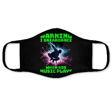 Discover 80s Breakdancer Silhouette - Neon Dance Moves Face Masks