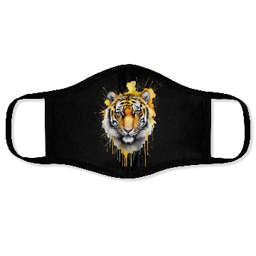 Discover wild tiger head Face Masks