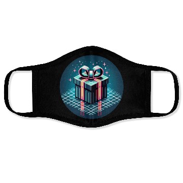 Discover Cyberpunk Pixel Art Gift Box - Neon Ribbons Face Masks