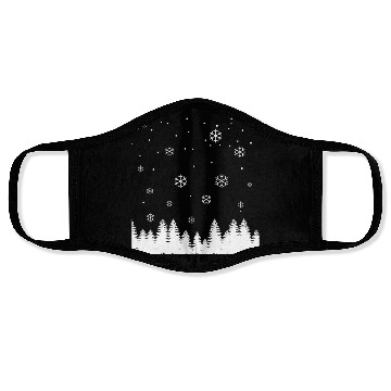Discover Snowflakes And Pine Trees Face Masks