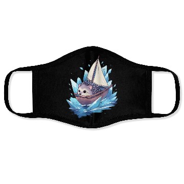 Discover Ice Sailing Hedgehog Ice Sailor Ice Boating Face Masks