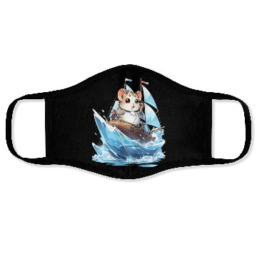 Discover Ice Sailing Hamster Ice Sailor Ice Boating Face Masks